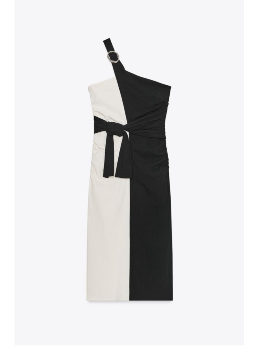 Zara Knotted Combination Midi Dress Size S - Picture 10 of 13